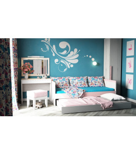НЬЮ ТОН - Кровать (90*190) с дополнительным спальным местом розовая