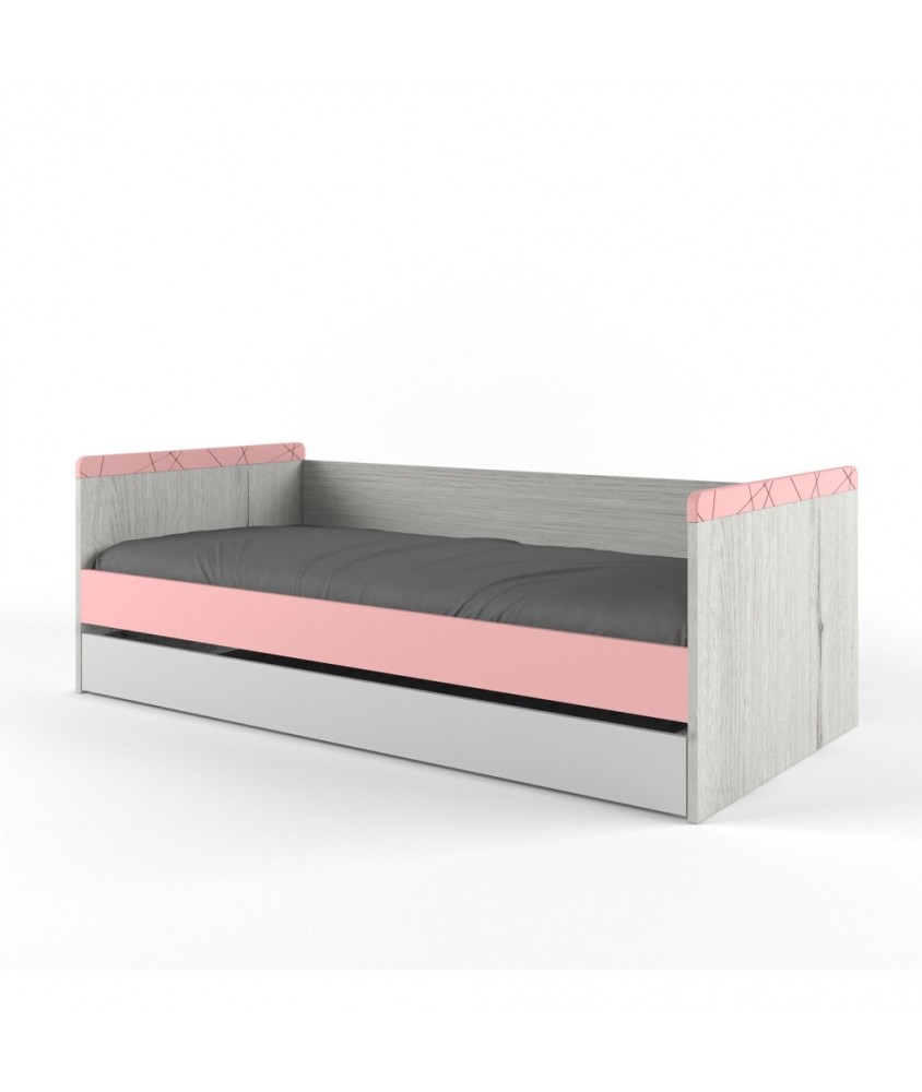 НЬЮ ТОН - Кровать (90*190) с дополнительным спальным местом розовая