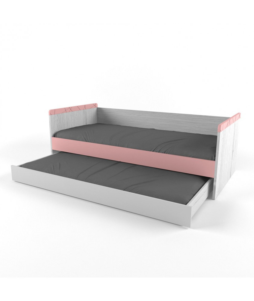 НЬЮ ТОН - Кровать малая (90*170) с дополнительным спальным местом розовая